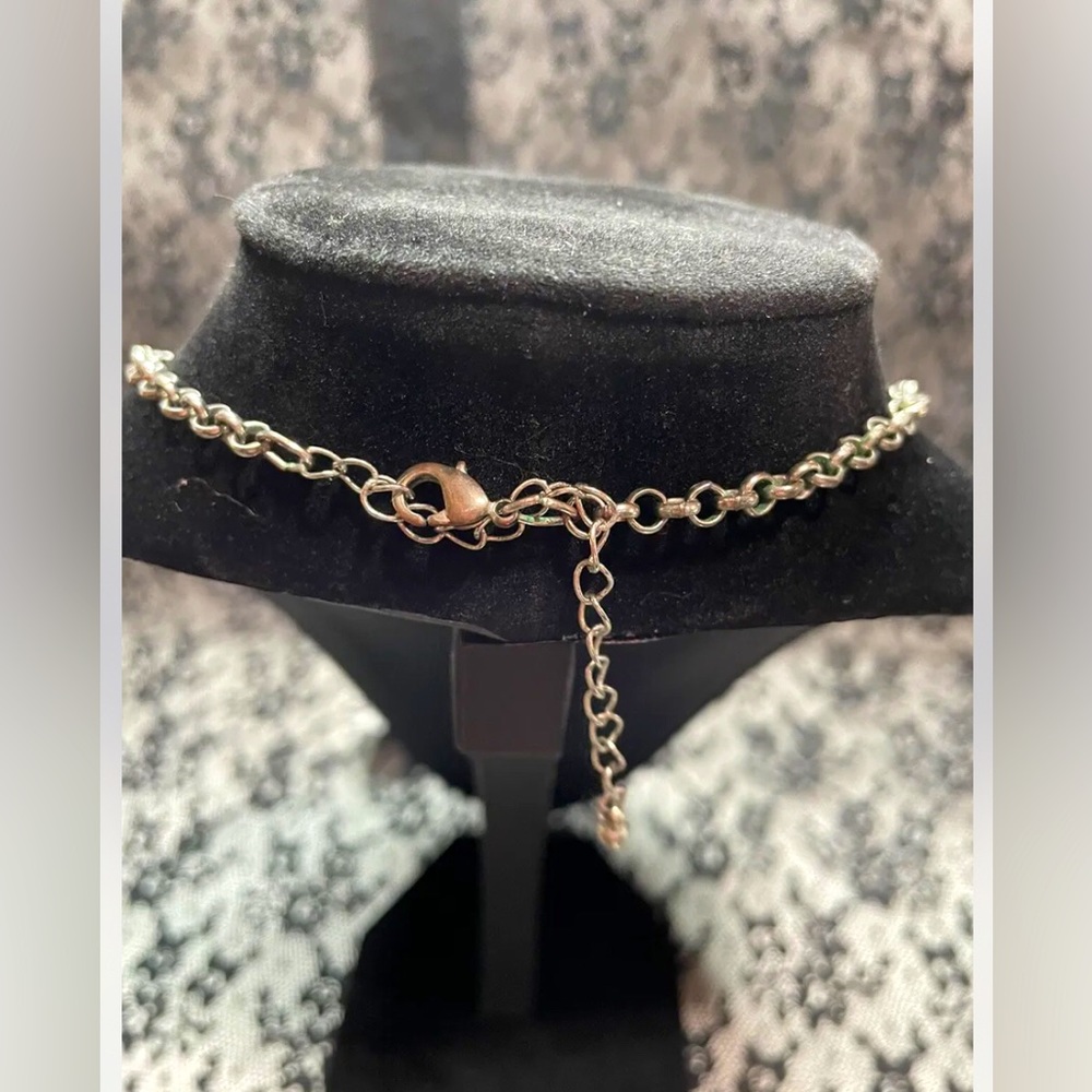 🌺🌸🌼silver tone chain necklace with turquoise cluster beads - Picture 5 of 6